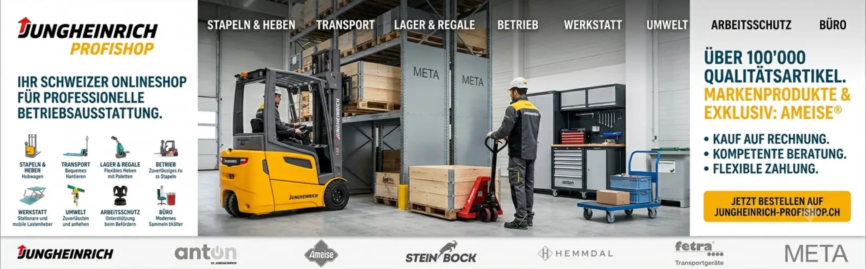 Jungheinrich PROFISHOP – Betriebsausstattung, Lager & Transport