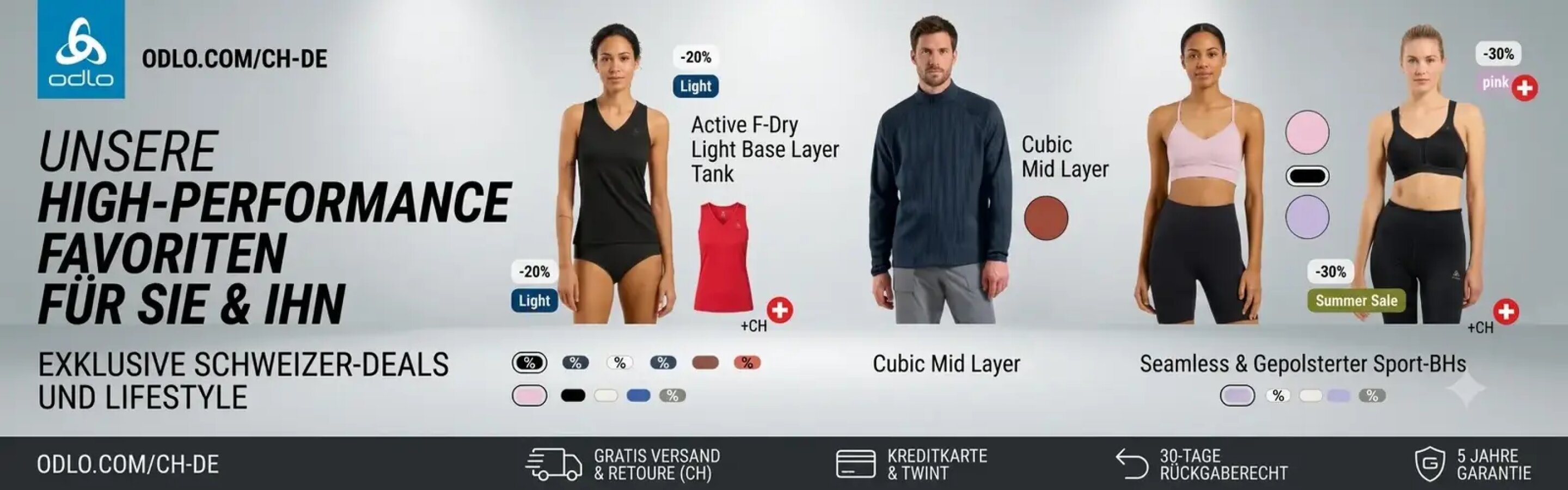 Odlo Schweiz – Erstklassige Sportbekleidung, Funktionsunterwäsche & Outdoor-Bekleidung