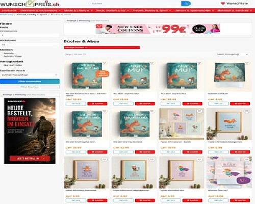 Bannerwerbung auf WunschPreis.ch & WunschPreis.com