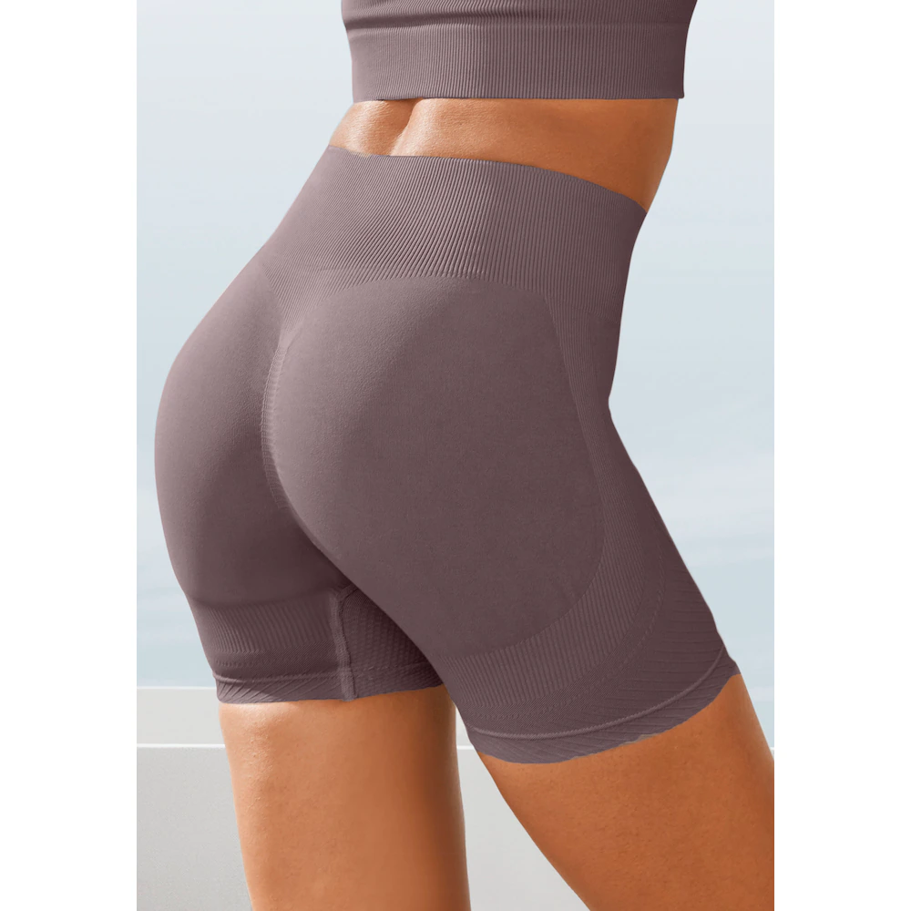 LASCANA Funktionsshorts »Po Push Up« Seamless-Shorts mit Rippstruktur und Shaping-Effekt, Sportshorts